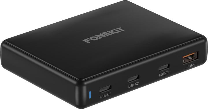 Produktbild FoneKit PD 140W Wall Charger, 3 x USB-C + 1 x USB-A, black (140 W, 4 Ports)