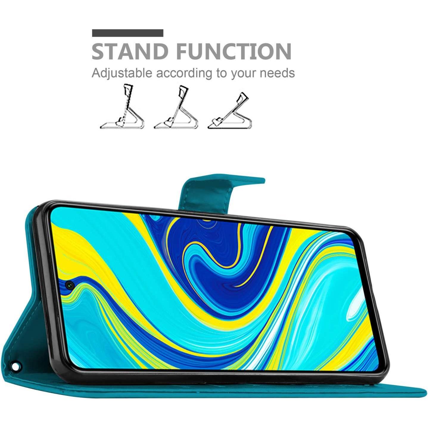 Thumbnail - Cadorabo Hülle für Xiaomi Mi NOTE 10 LITE mit Blumen Muster (Xiaomi Mi Note 10 Lite), Smartphone Hülle, Blau