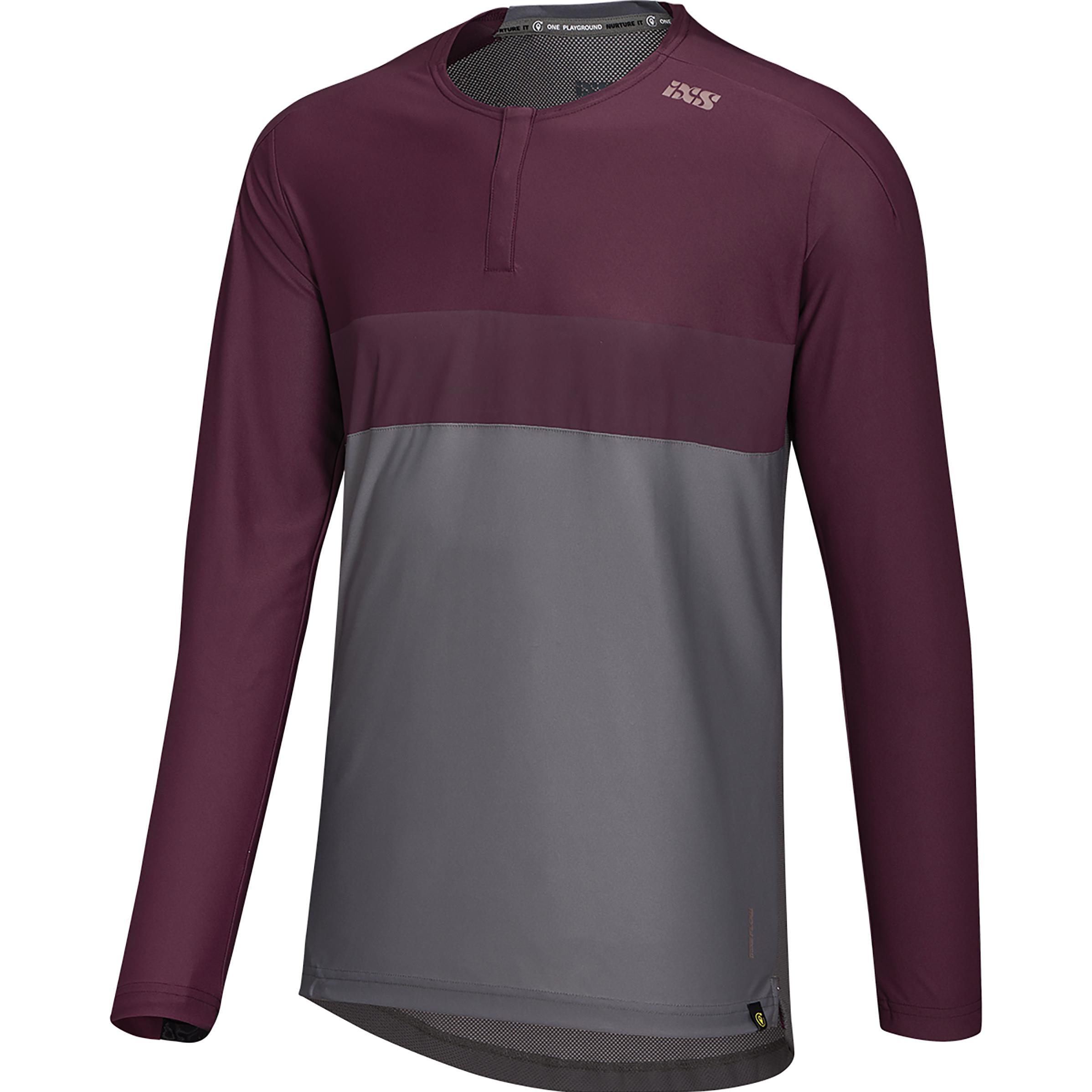 iXS, Herren, Velotrikot, Flow XTG long sleeve Henley (M), Grau, M
