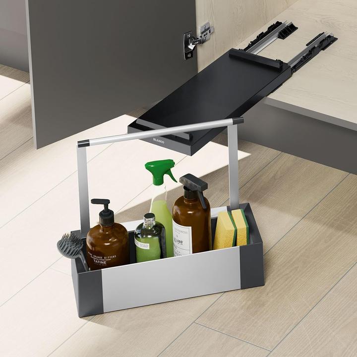 Produktbild Blanco Storage Caddy 20 | Kunststoff, Aluminium schwarzgrau | Komfortabler Zugriff dank des Griffs u