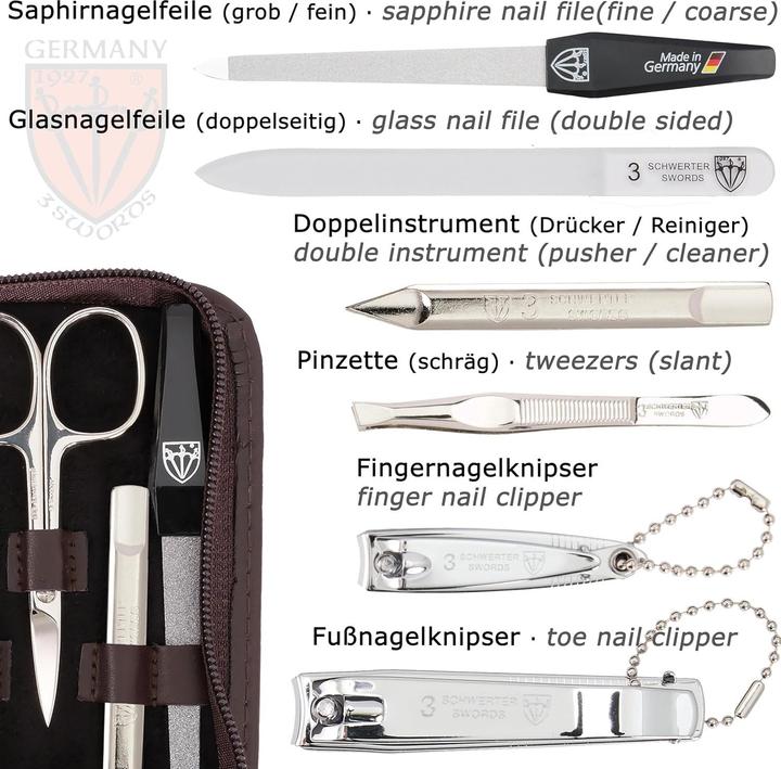 Produktbild Drei Schwerter 8-teiliges Maniküre-Set 'Roma'