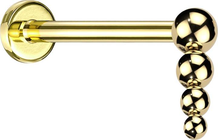 Image du produit Star Piercing Micro Labret femelle plaqué or goutte billes (sans laiton, Titane)