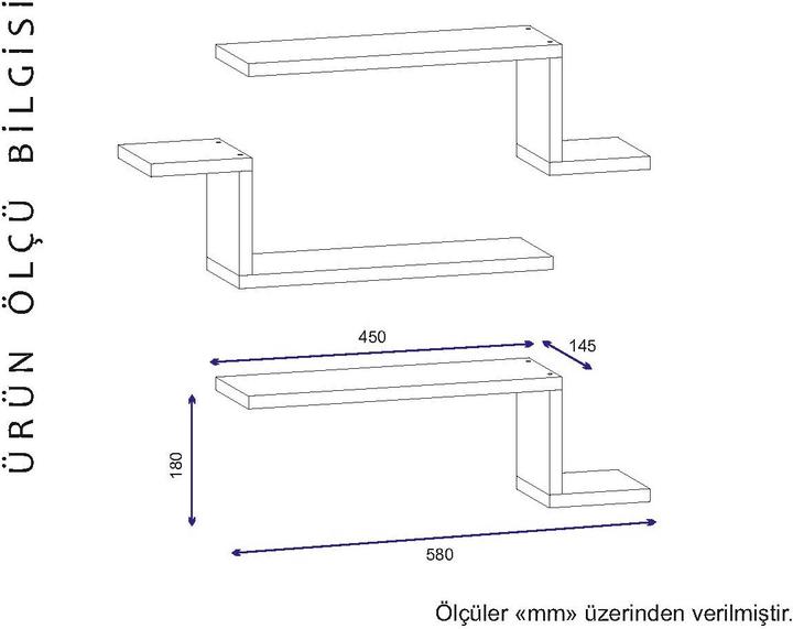Actual product image Kalune Design Dennis (58 x 14.50 x 18 cm)