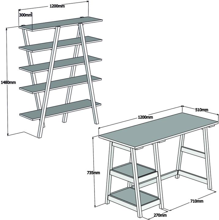Image du produit Hanah Home Kenji (120 x 73.5 x 51 cm, 120 x 148 x 30 cm)