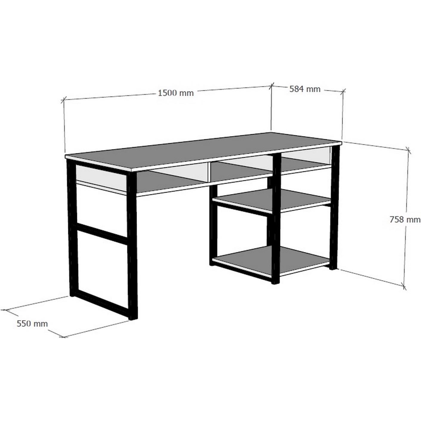 Thumbnail - Hanah Home, Schreibtisch, Rebecca (150 x 76 x 58.5 cm)