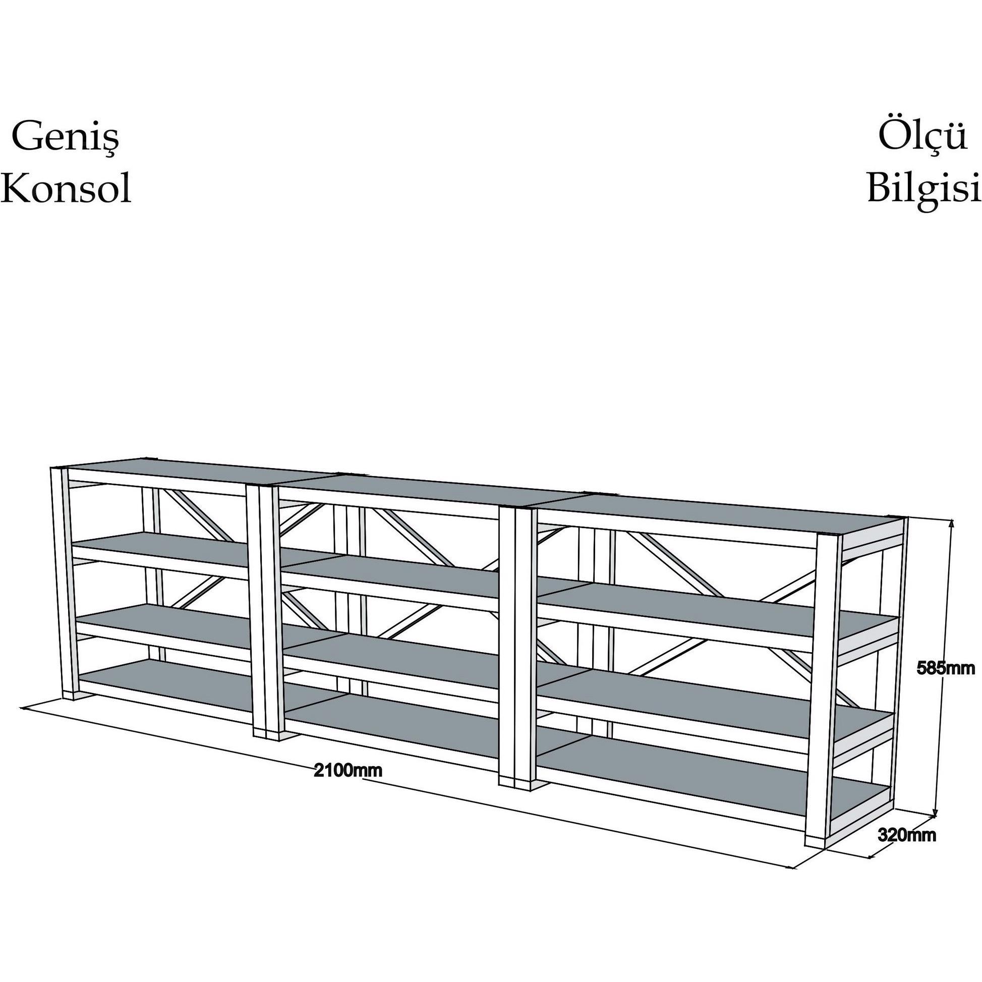 Thumbnail - Hanah Home, Kommode + Sideboard, Lian (210 x 58.5 x 32 cm)