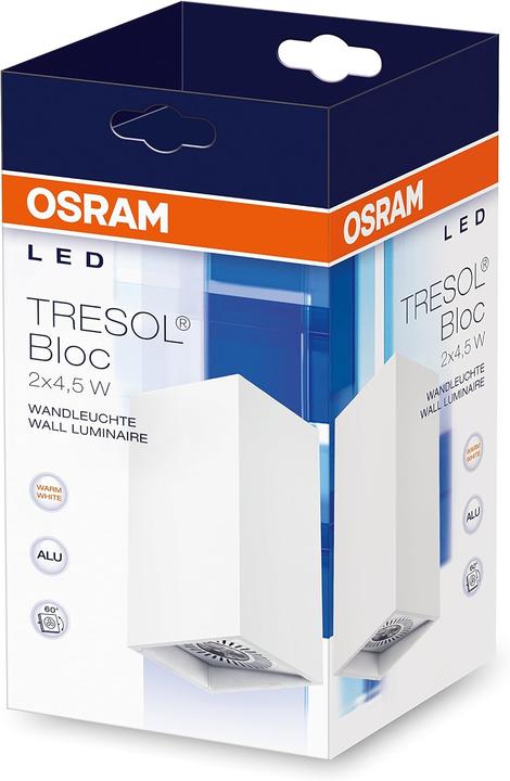 Produktbild Osram LED-Wandleuchte, Tresol, weiss, Innenleuchte, horizontale und vertikale Montage, LED-Spots 60° (165 lm)