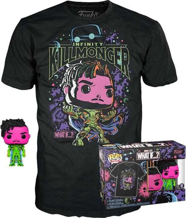 Produktbild Funko POP! & Tee : What If (L) Killmonger Blacklight EXM (L)