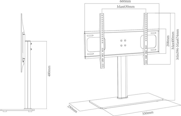 Produktbild VCM B-TTS 600 (Universal, 70", 30 kg)