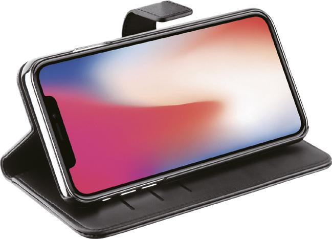Actual product image Vivanco Leather flip case for iPhone 6,5", with stand function, card slots, black (Apple iPhone XS Max)