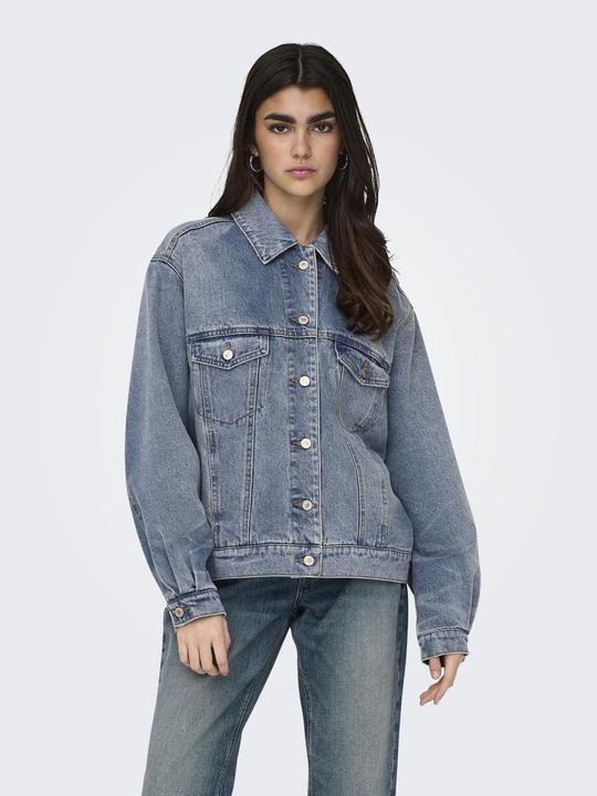 Produktbild Only Fly-Away Kragen Ärmelbündchen mit Knopf Jacke Jeansjacke (M)