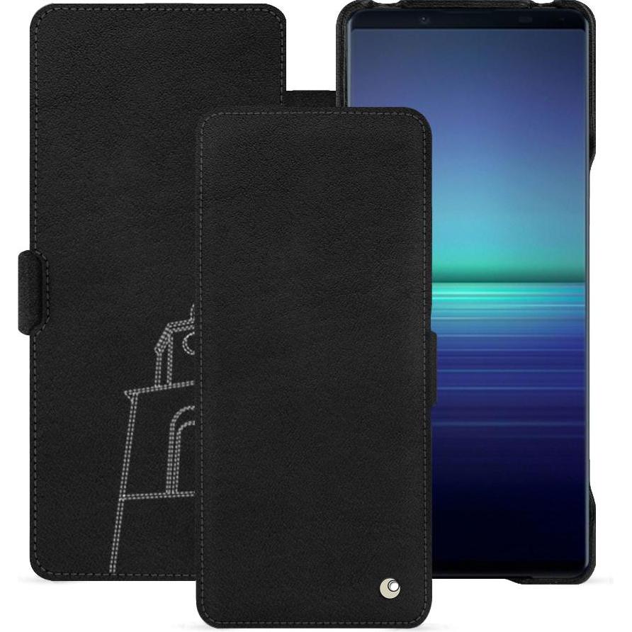 Noreve Lederschutzhülle horizontal (Sony Xperia 1 V), Smartphone Hülle, Schwarz