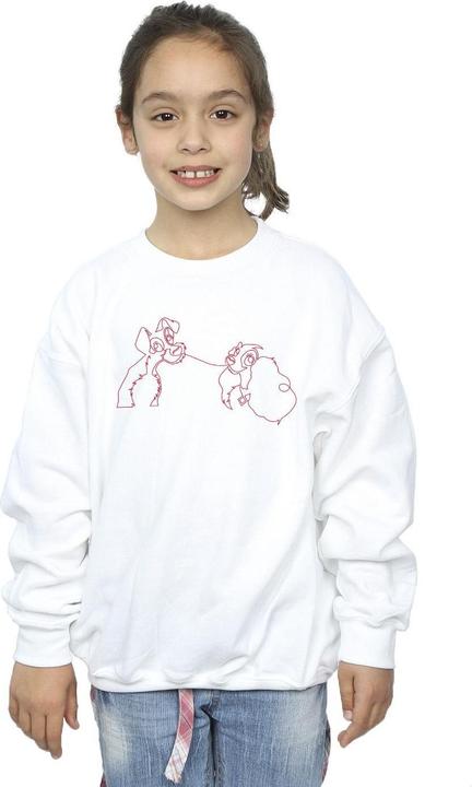Produktbild Disney Lady And The Tramp Spaghetti Outline Sweatshirt Mädchen (128)