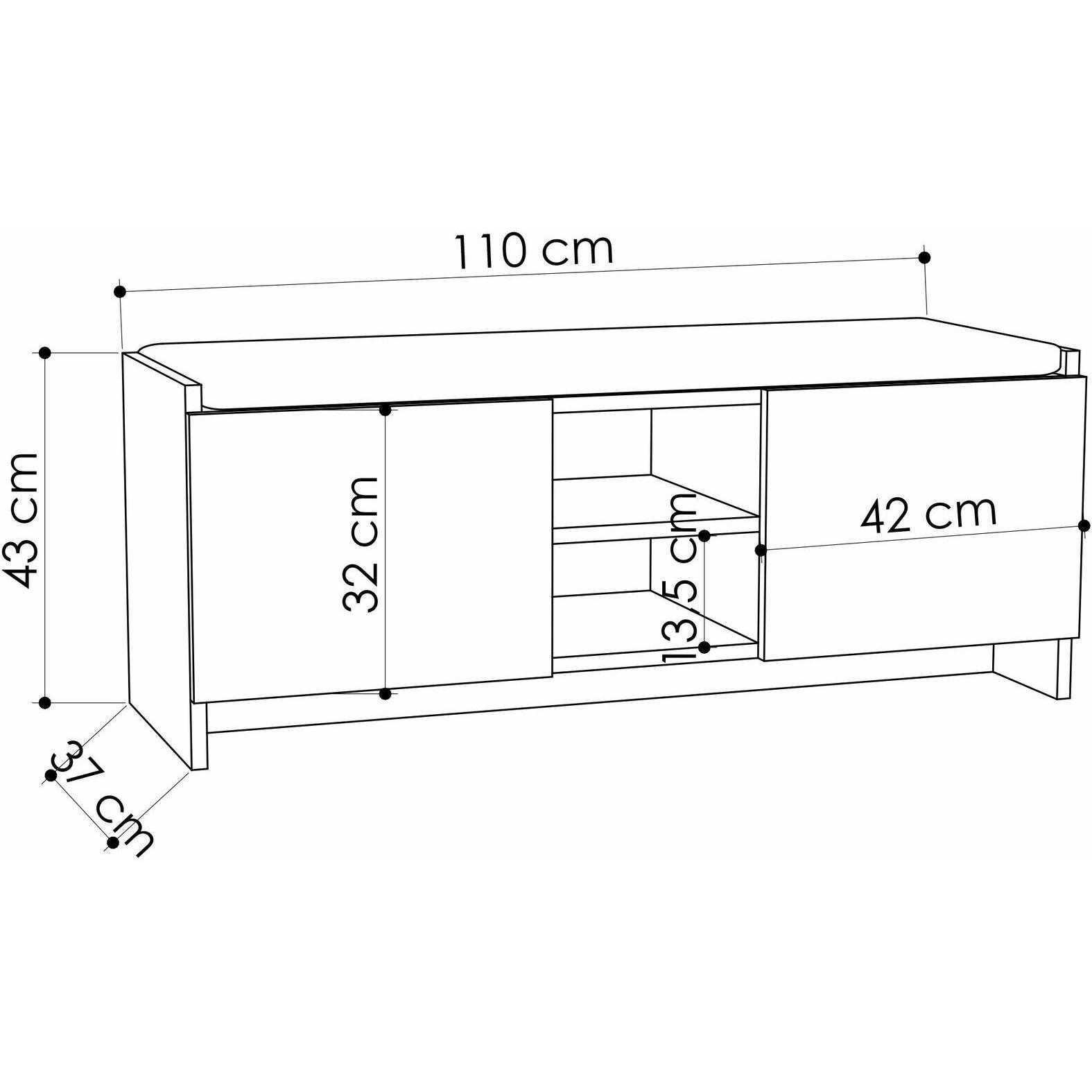 Thumbnail - Skye Decor, Schuhschrank, Abigail (110 x 43 x 37 cm)