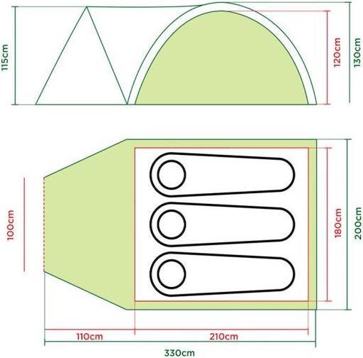Actual product image Coleman Darwin 3+ (Dome tent, 4.90 kg, 3 persons)