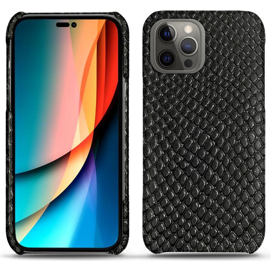 Noreve Lederschutzhülle (Apple iPhone 14 Pro), Smartphone Hülle, Schwarz