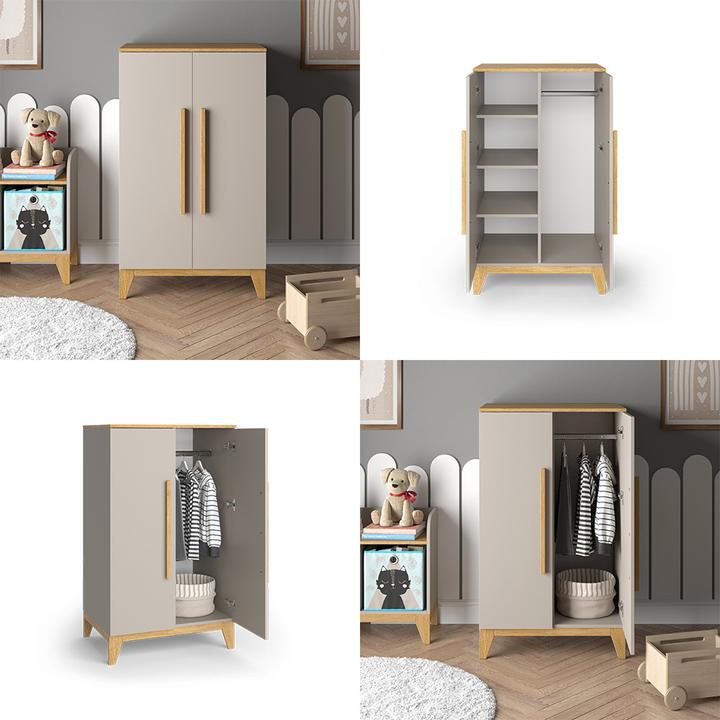 Immagine prodotto VitaliSpa Kinderkleiderschrank Malia, Cashmere-Eiche, 70 x 120 cm (53.40 cm)