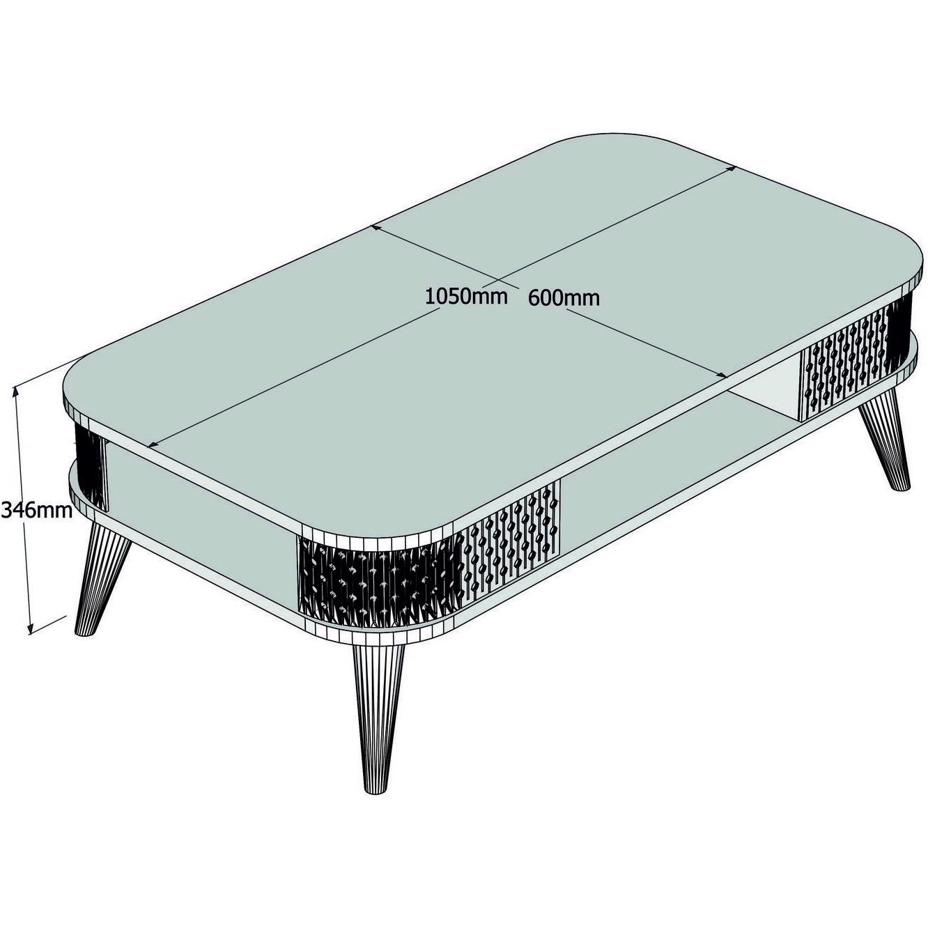 Thumbnail - Hanah Home, Couchtisch + Beistelltisch, Issac (105 x 35 x 60 cm)