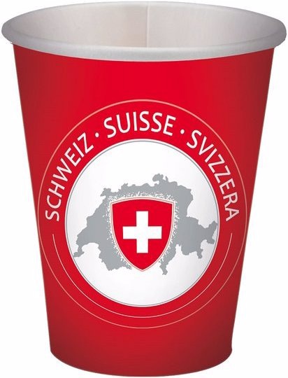 Amscan Carte Géographique - Drapeau Suisse - 1 Août (8 Pièces)