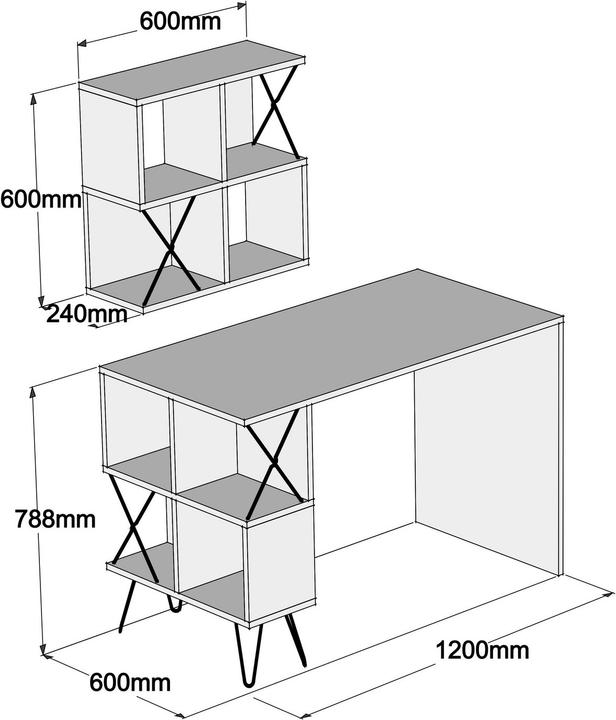 Image du produit Hanah Home Maeva (120 x 60 x 78.80 cm)