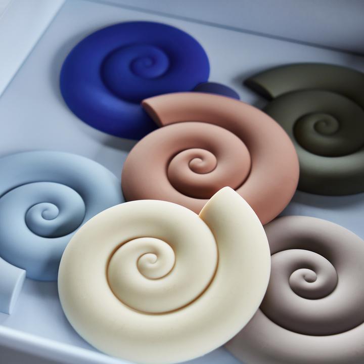 Actual product image OYOY Living Glass coaster Nautilus Dusty Blue (1 x, Glass coaster)