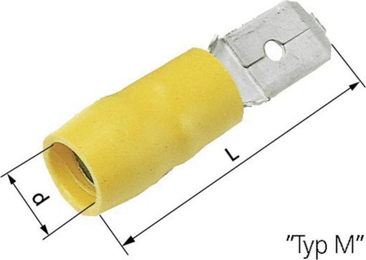 Actual product image Lapp Cable blade terminal Plug width: 6.3 mm Plug thickness: 0.8 mm 180 ° Partially insulated Blue