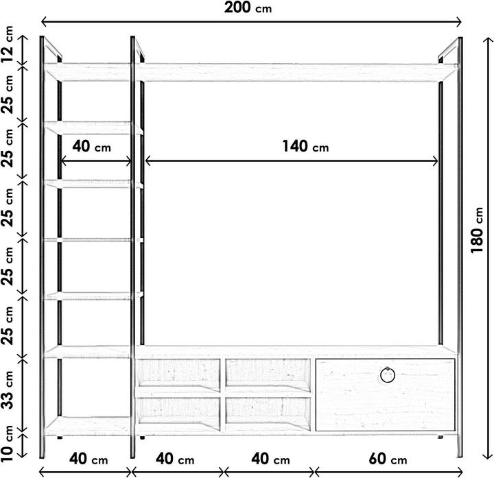 Actual product image Kalune Design Jolene (180 x 40 x 40 cm)