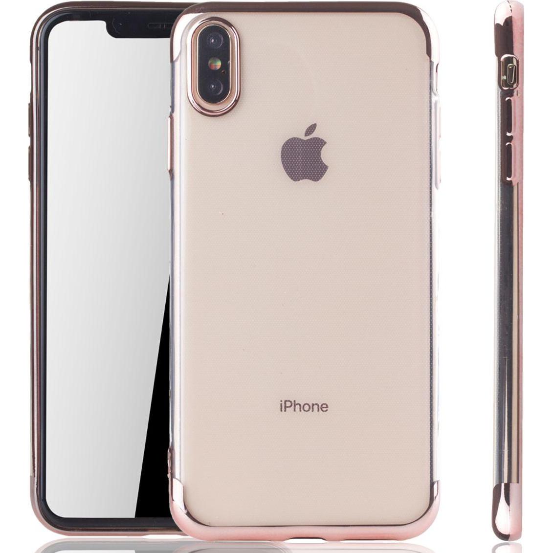 König Design Handy Hülle Schutz Case für Apple iPhone XS Max Durchsichtig Transparent Pink (Apple iPhone XS Max), Smartp...