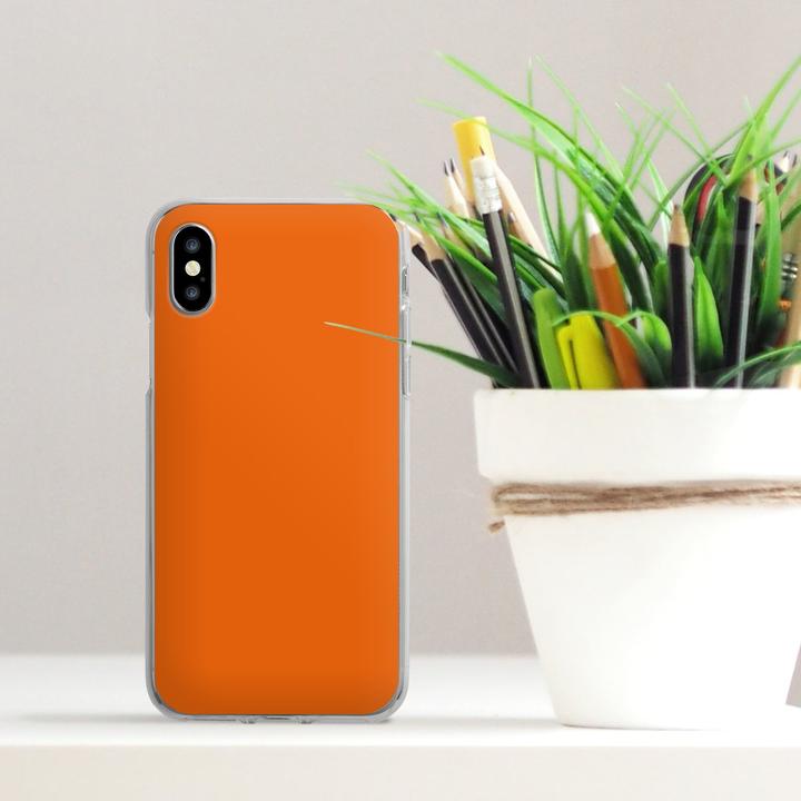 Produktbild DeinDesign Silikon Hülle für Apple iPhone X Handyhülle Case Smartphone Schutzhülle Farbe einfarbig orange (Apple iPhone X)