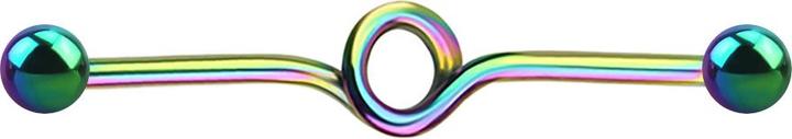 Image du produit Star Piercing Barbell colorée boucle avec deux boules (sans laiton, Acier chirurgical 316L)