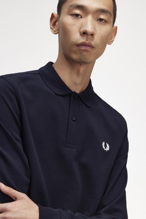 Actual product image Fred Perry Plain long-sleeved polo shirt (L)