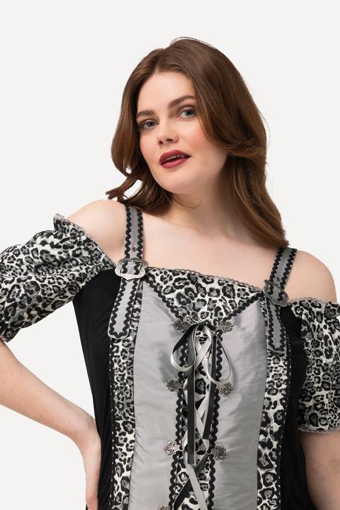 Produktbild Ulla Popken Trachten-Bluse, Schnürung, Spitze, Halbarm, Träger (58)