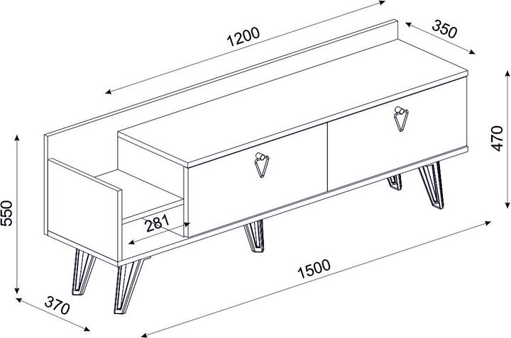 Actual product image Kalune Design Penelope (120 x 35 x 55 cm)