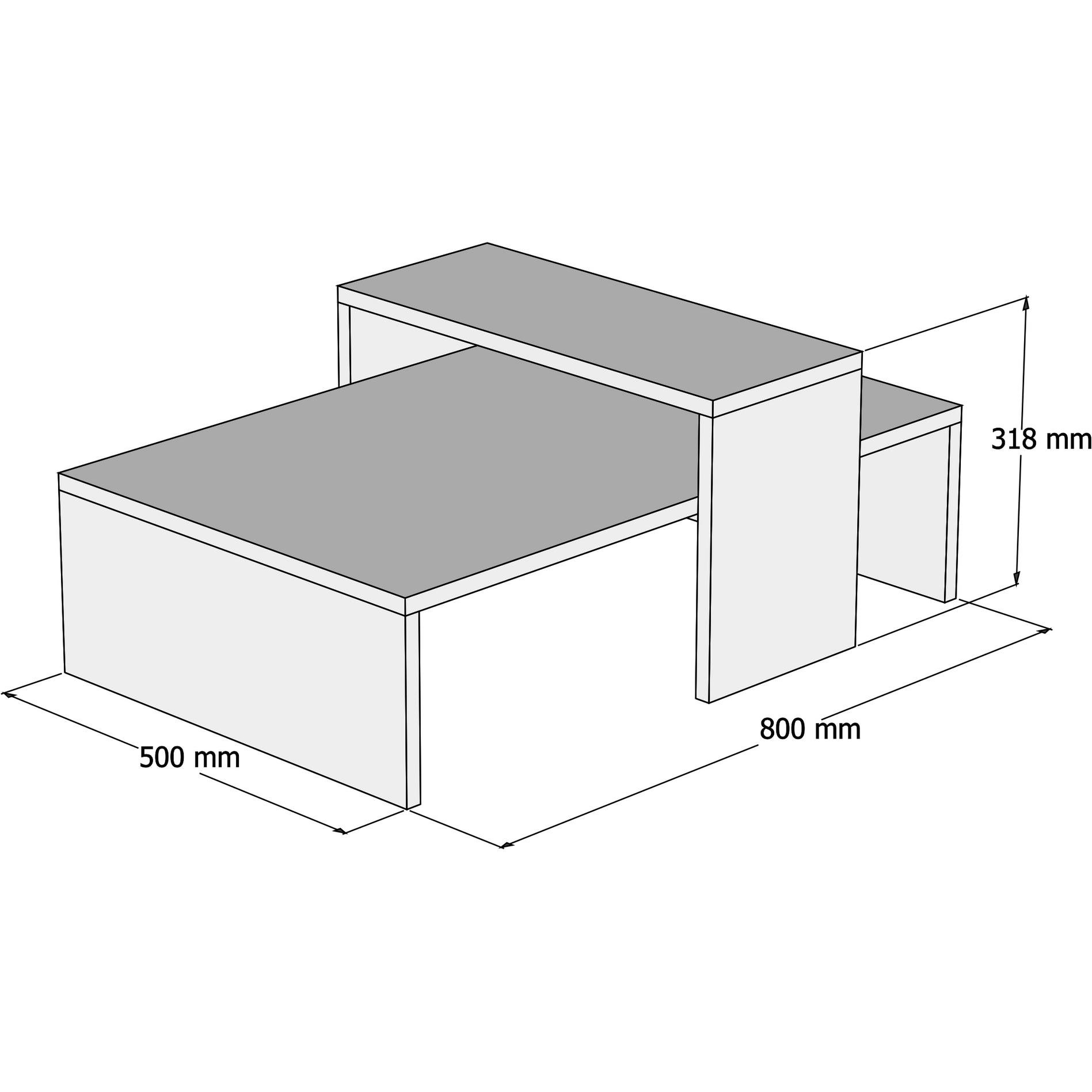 Thumbnail - Hanah Home, Couchtisch + Beistelltisch, Clementine (80 x 32 x 50 cm)