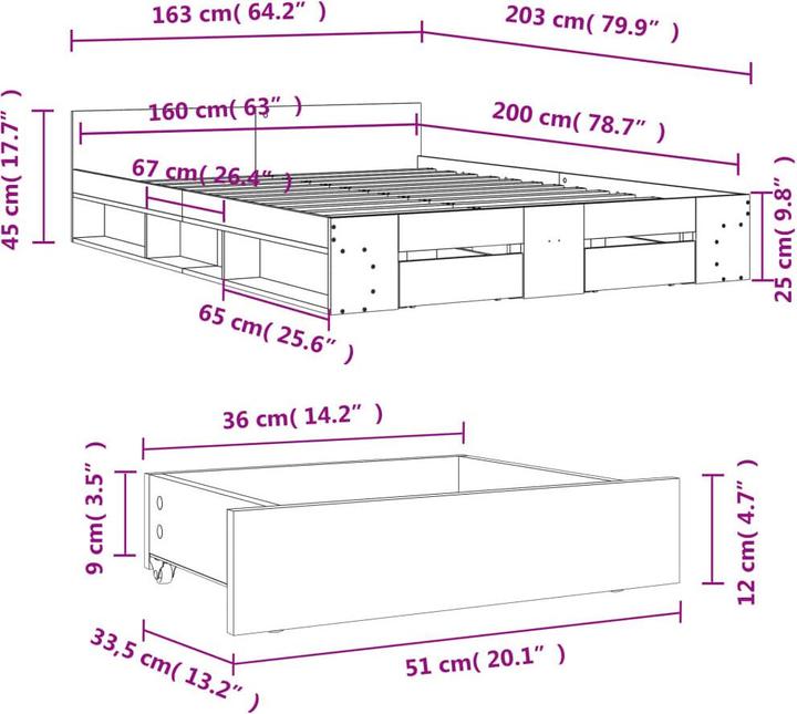 Image du produit vidaXL Bettgestell (160 x 200 cm)