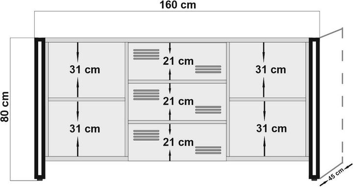 Image du produit Hanah Home Skyla (160 x 45 x 80 cm)