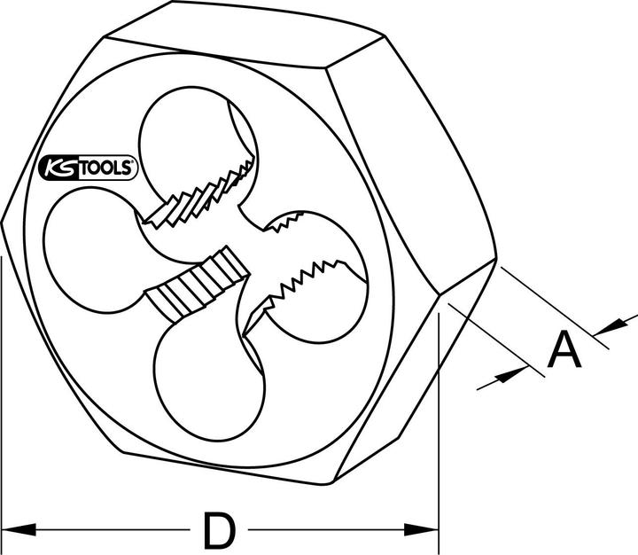 Actual product image KS Tools HSS hexagonal cutting nut MF