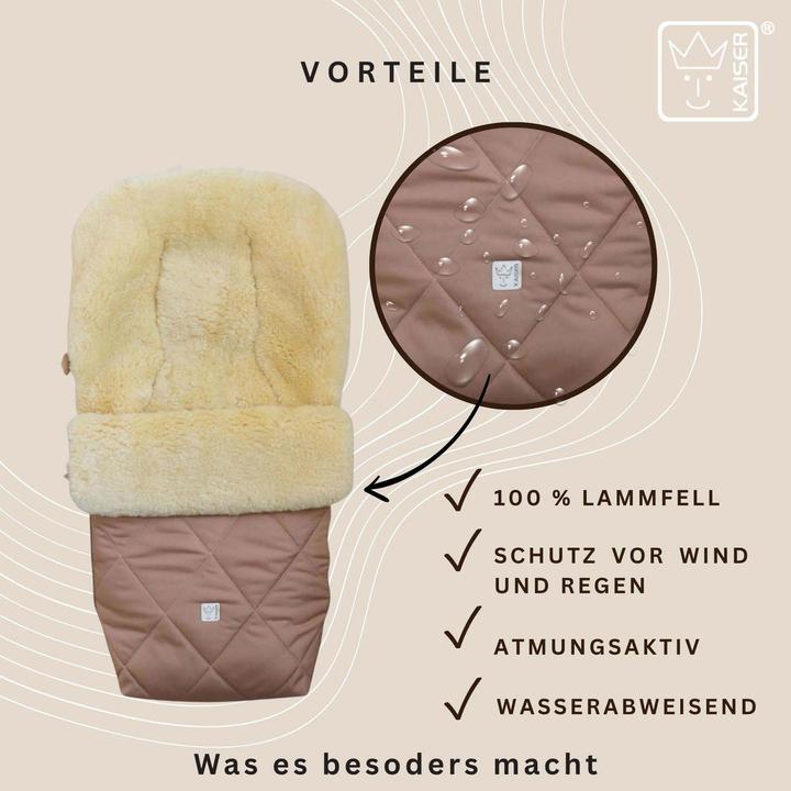 Actual product image Kaiser Baby Kaiser Lammfell Fusssack Coosy, sand