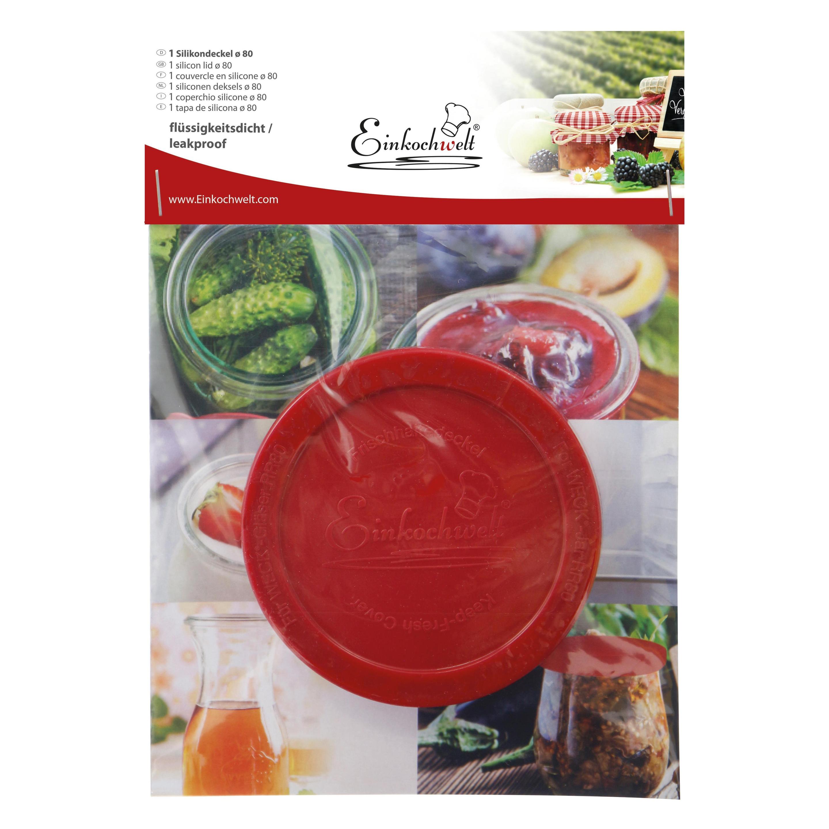 12x Weck Frischhaltedeckel, Inmaakpotje, Rood