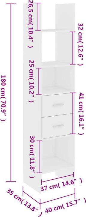 Immagine prodotto vidaXL Bücherschrank (40 x 35 x 180 cm)