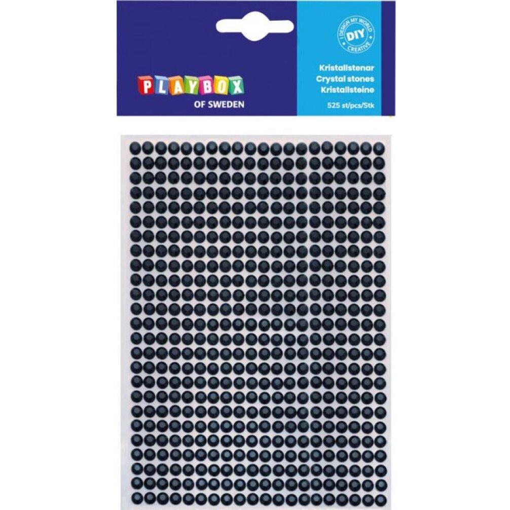 Playbox Kleber Strasssteine Schwarz 525St.