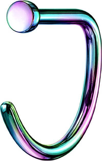 Actual product image Star Piercing Nose ring open coloured D-shape (Titanium, without brass)