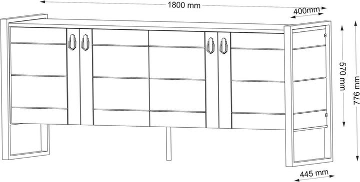 Produktbild Hanah Home Kameron (180 x 44.50 x 77.60 cm)