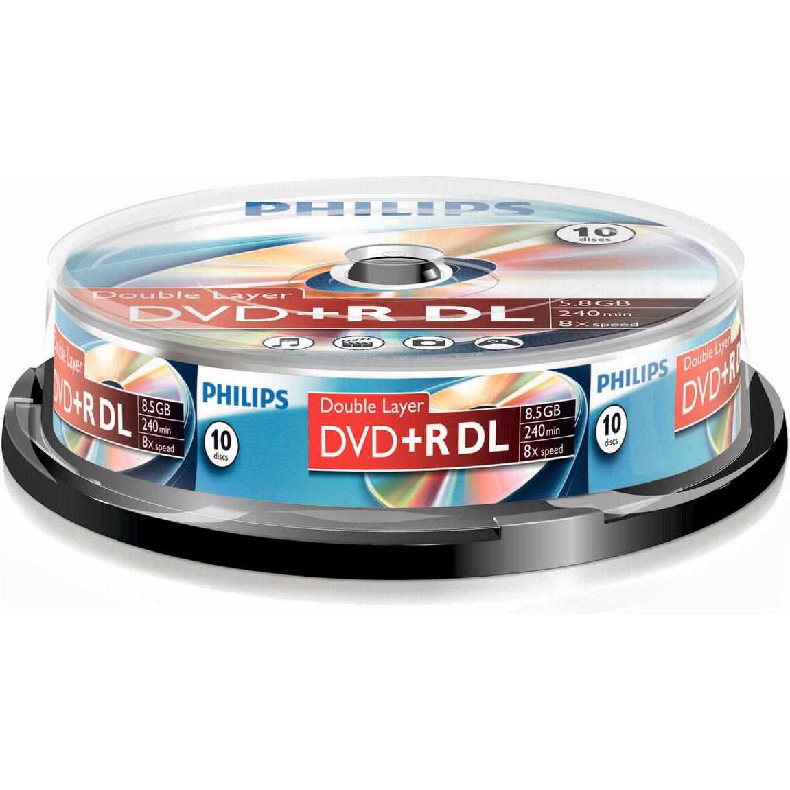 Philips 1x10 DVD+R 8,5GB DL 8x SP (10 x), Optischer Datenträger