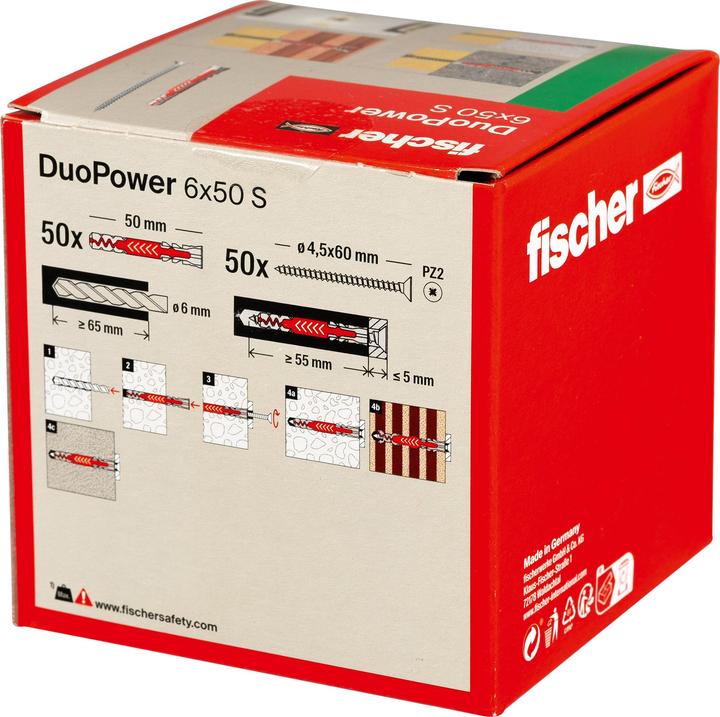 Actual product image Fischer DuoPower 6x50 S (50 pcs.)