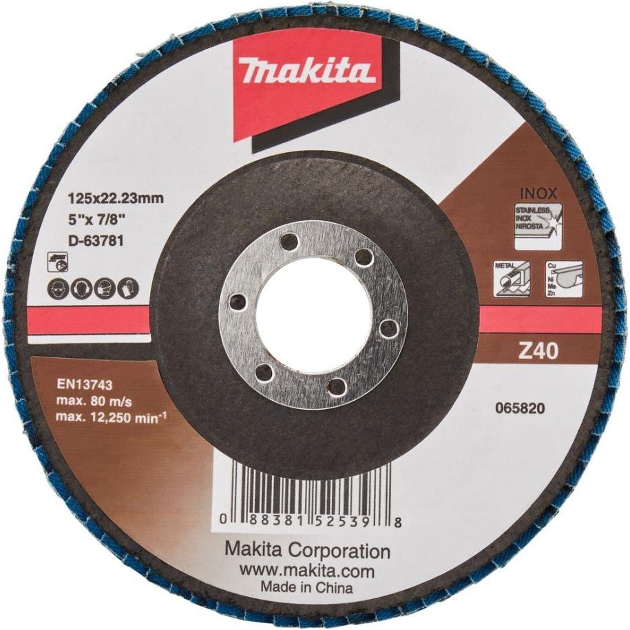 Makita, Abrasivi, Zubehör D-63781-10 Fächerscheibe 125mm Z40 (Z40)