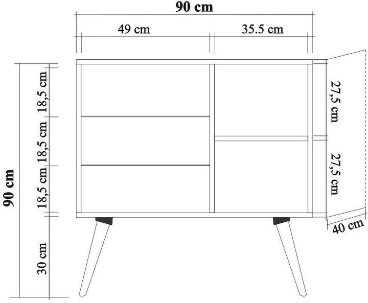 Image du produit Hanah Home Lea (90 x 40 x 90 cm)