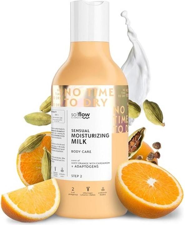 SoFlow So!Flow Juicy Orange & Cardamom Sensual Body Milk mit nährenden Mandel- und Sonnenblumenölen für (Körpermilch, 250 ml)