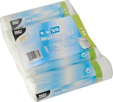 Papstar Fodere per cestini in HDPE, 60 litri, bianco (100 x, 60 l)