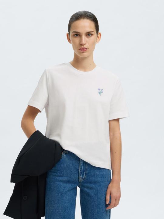 Image du produit Selected Femme Besticktes T-Shirt mit Rundhalsausschnitt (M)